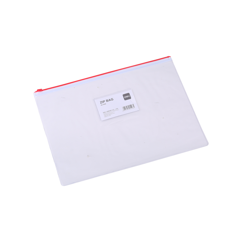Mapa plastic Deli 5526, cu fermoar zip, A4, 170 microni, transparent, suport card [2]