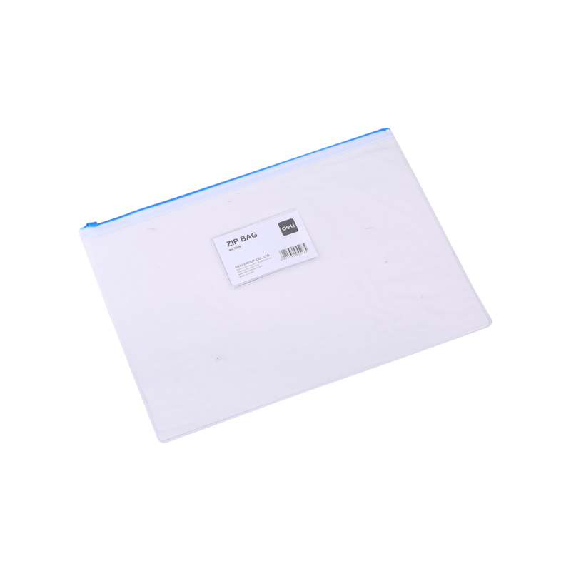 Mapa plastic Deli 5526, cu fermoar zip, A4, 170 microni, transparent, suport card [4]