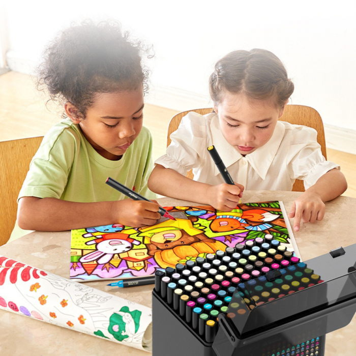 Marea cutie de culori cu 120 de markere, cu capat dublu pentru desen [7]