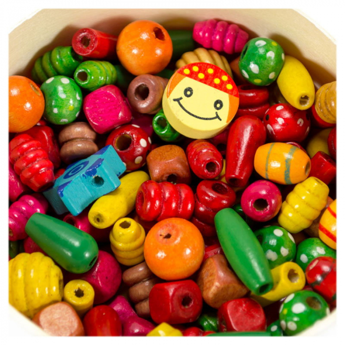 Margele de insirat din lemn, 210 buc., Viga Toys, 4-8 ani [2]
