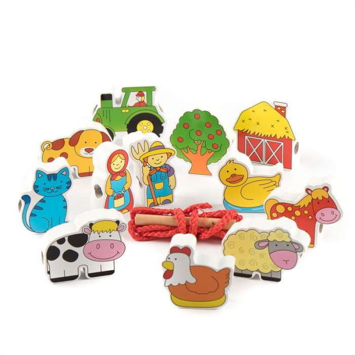 Margele de insirat din lemn, Ferma, Viga Toys [2]