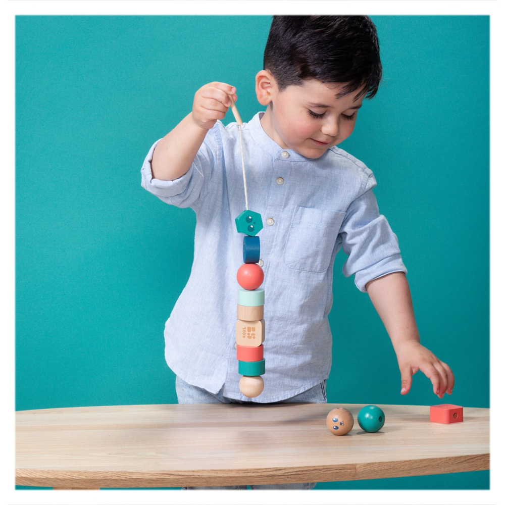 Margele mari de insirat din lemn, Junior Beads, copii varsta 1-3 ani [3]