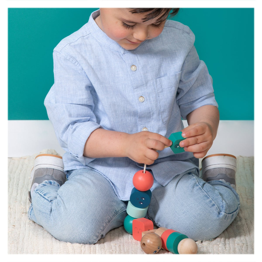 Margele mari de insirat din lemn, Junior Beads, copii varsta 1-3 ani [2]