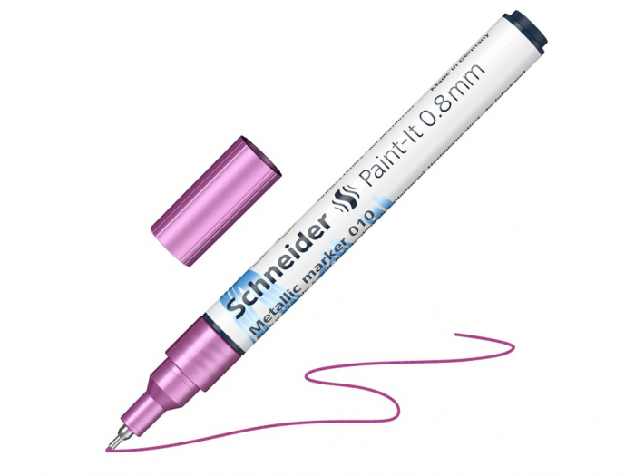 Marker cu vopsea metalizata, varf subtire, 0.8 mm, SCHNEIDER Paint-It 010 Metallic, 8 culori [2]