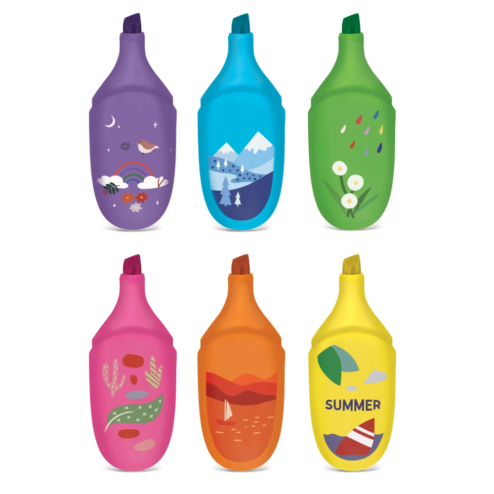Marker evidențiator fluo Besty Summer, 6 culori  varsta 3 ani+,6 ani+,8 ani+ [2]