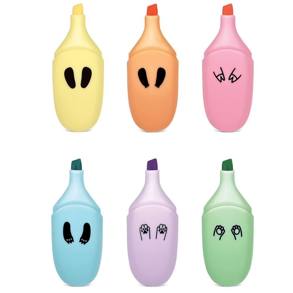 Marker evidențiator pastel Besty Animals, 6 culori (18 buc/display) varsta 3 ani+,6 ani+,8 ani+ [4]