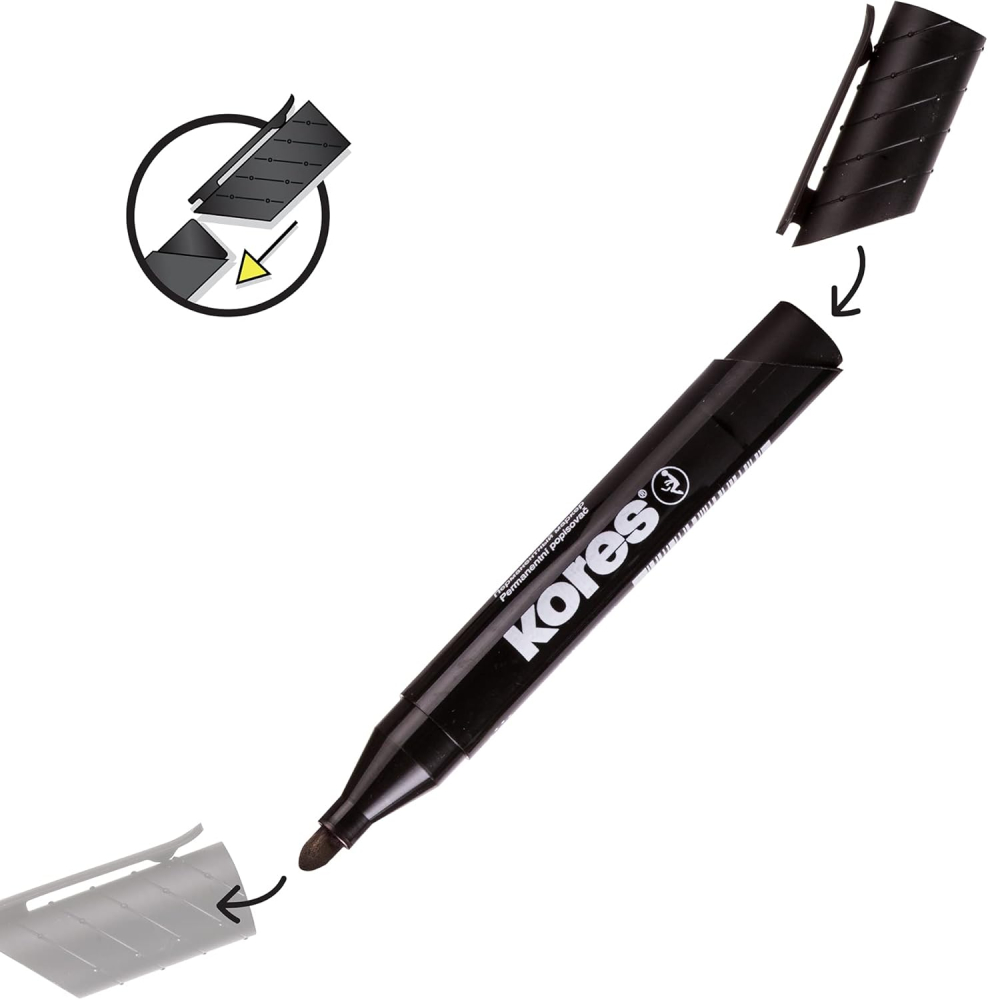 Marker permanent albastru varf rotund 3mm eco kores [4]