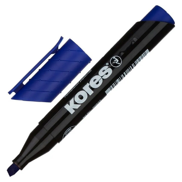 Marker permanent albastru varf tesit kores [2]