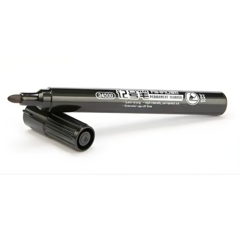 Marker permanent CNX AIHAO 34500, varf rotund, 0.8mm, negru [2]