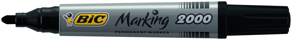 Marker permanent negru varf rotund 2000 bic [2]