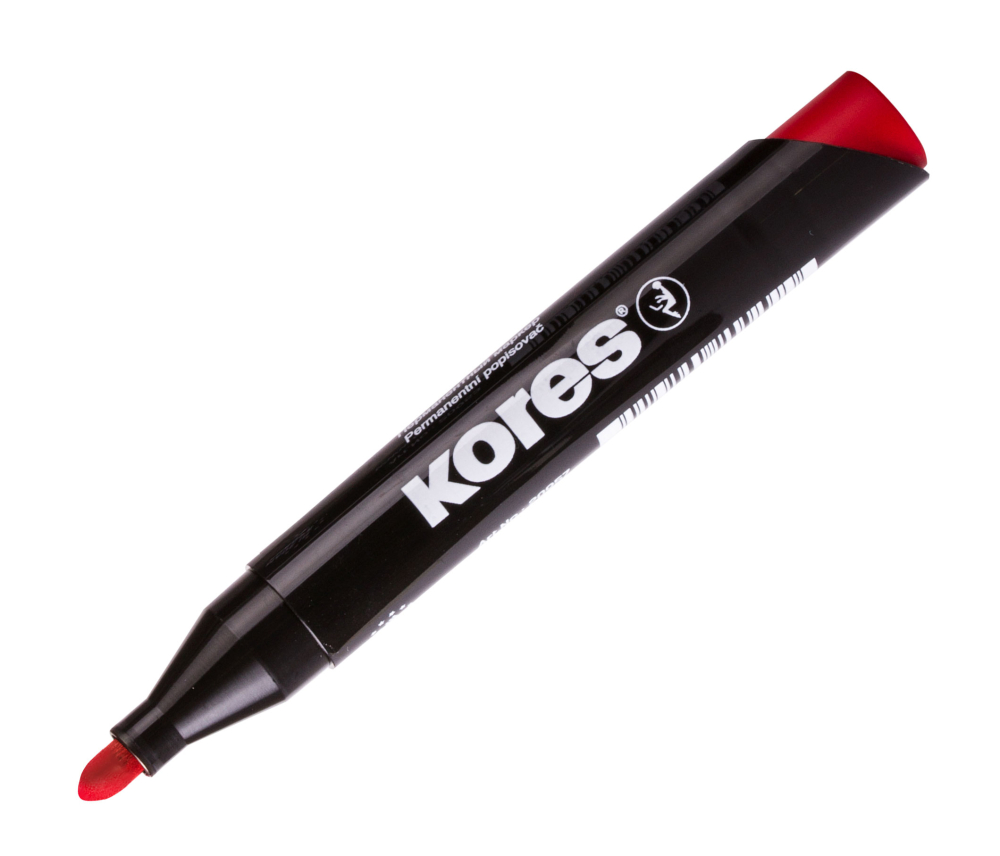 Marker permanent rosu varf rotund 3mm kores [2]