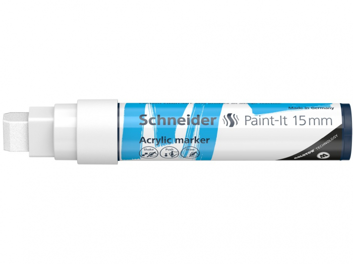 Schneider - Marker cu vopsea acrilica Paint-It 330 15 mm Schneider, Alb- Micostore.ro [2]