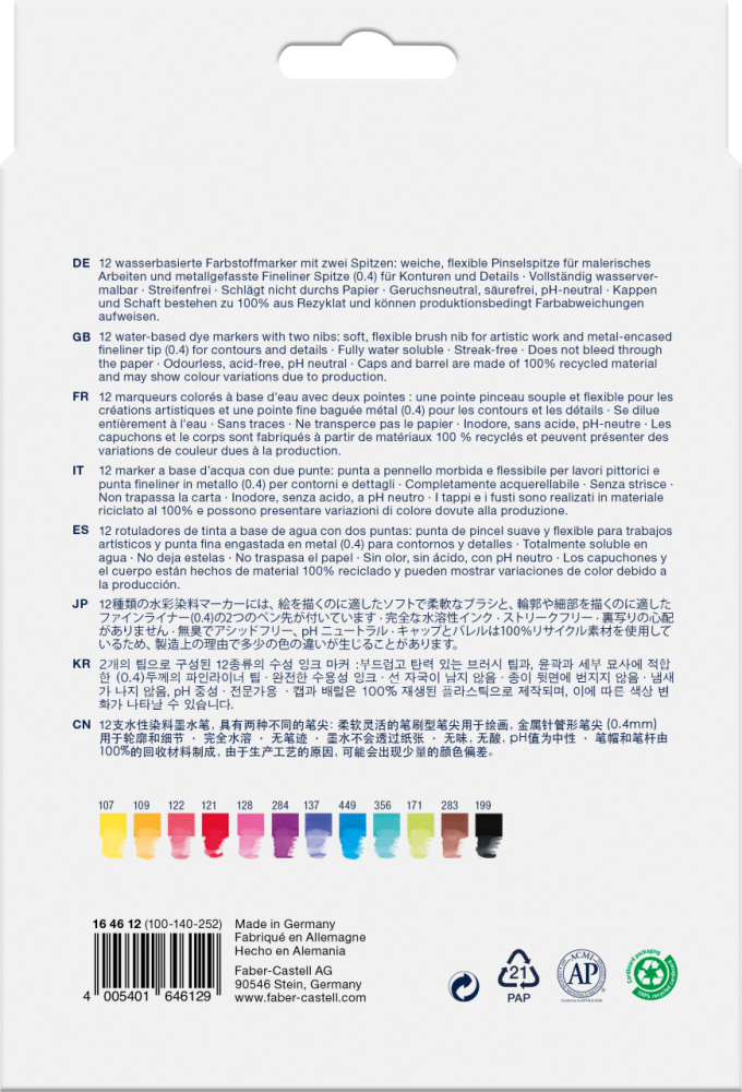 Marker solubil 2 capete set 12 buc goldfaber faber-castell [3]