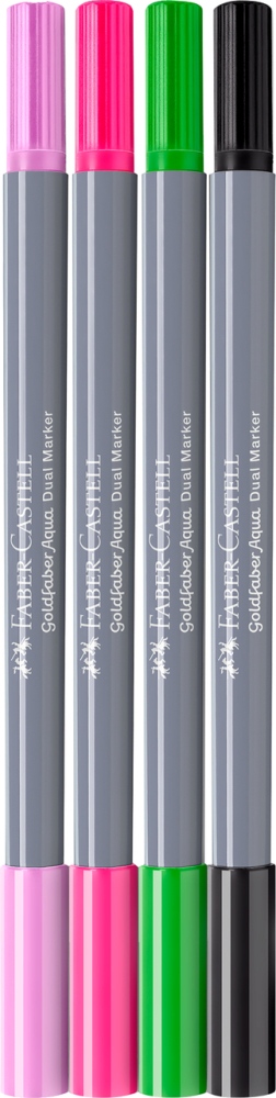 Marker solubil 2 capete set 4 bucati tropical collection flamingo goldfaber faber-castell [3]