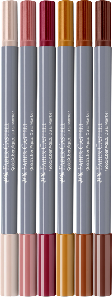 Marker solubil 2 capete set 6 buc boho goldfaber faber-castell [2]