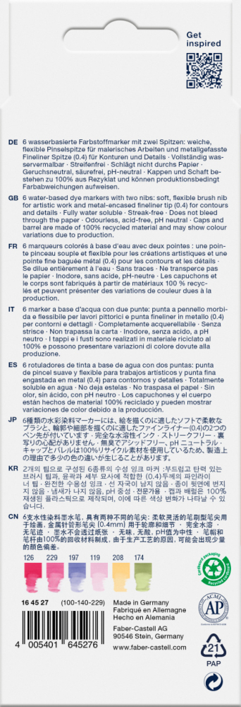 Marker solubil 2 capete set 6 buc flori goldfaber faber-castell [2]