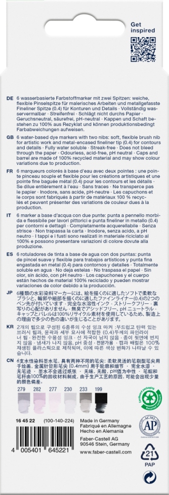 Marker solubil 2 capete set 6 buc tonuri de gri goldfaber faber-castell [3]