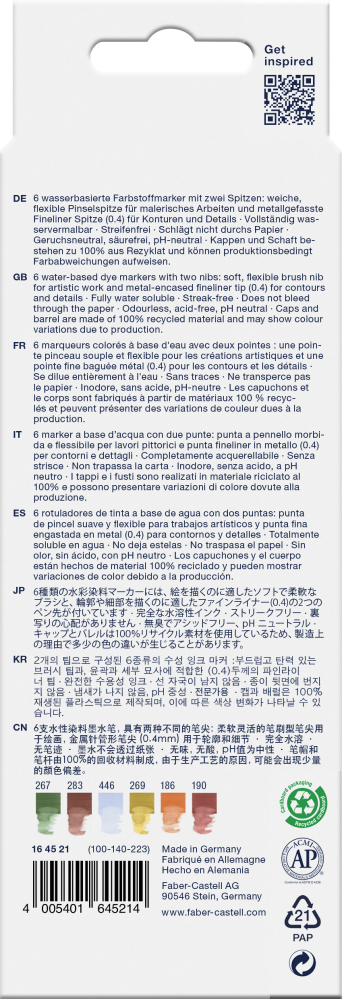 Marker solubil 2 capete set 6 buc toscana goldfaber faber-castell [2]