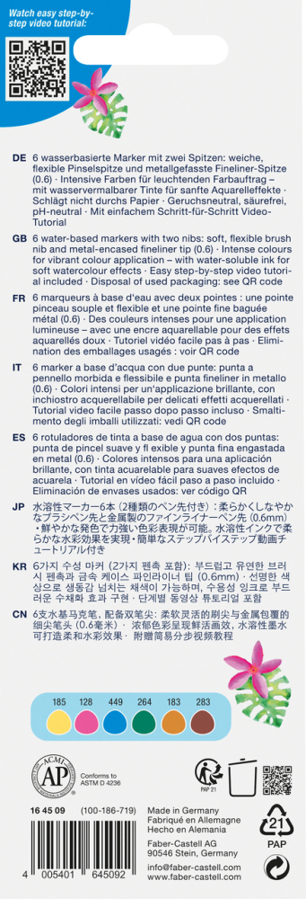 Marker solubil 2 capete set 6 bucati tropical collection coconut goldfaber faber-castell [2]