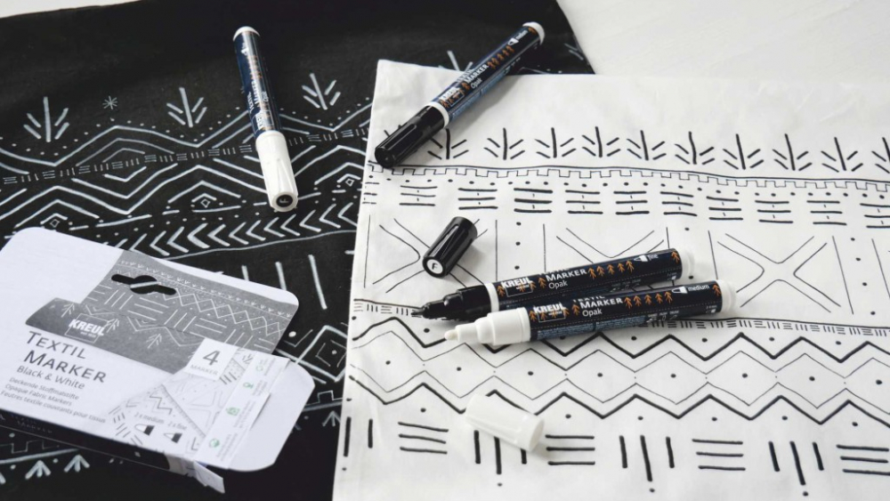 Marker textile Kreul Opak alb-negru 4/set [5]