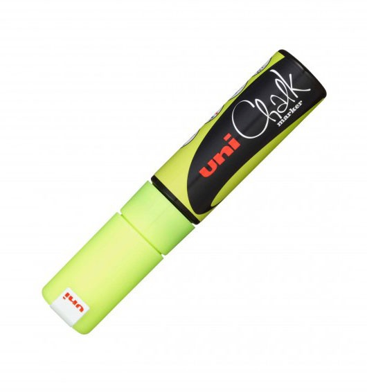 Marker UNI Chalk PWE-8K, cu creta lichida, 8 mm, galben fluorescent [1]