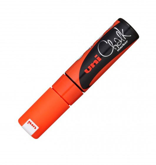 Marker UNI Chalk PWE-8K, cu creta lichida, 8 mm, orange fluorescent [1]