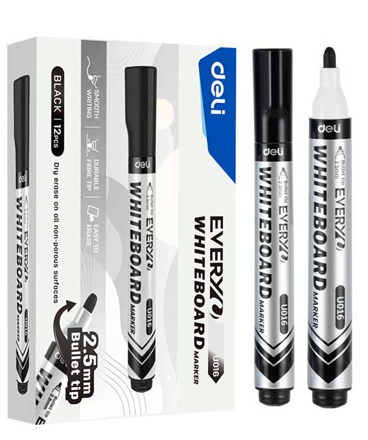Marker whiteboard negru 2.5mm deli [2]