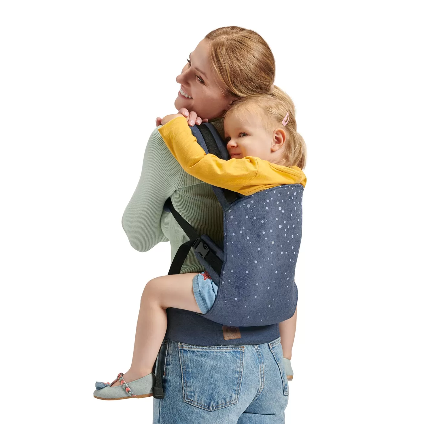 Marsupiu ergonomic kinderkraft nino, pana la 20 kg, confetti denim, varsta de la 0 luni la 5 ani [5]