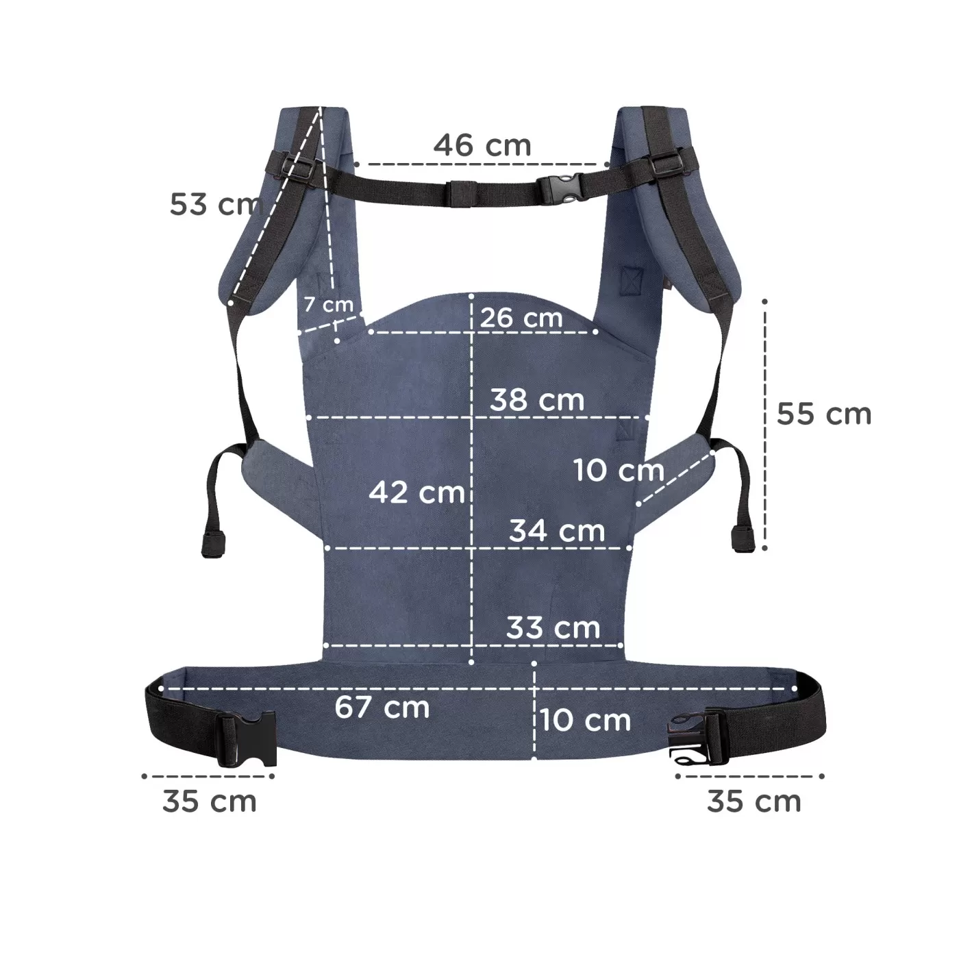 Marsupiu ergonomic kinderkraft nino, pana la 20 kg, confetti denim, varsta de la 0 luni la 5 ani [6]