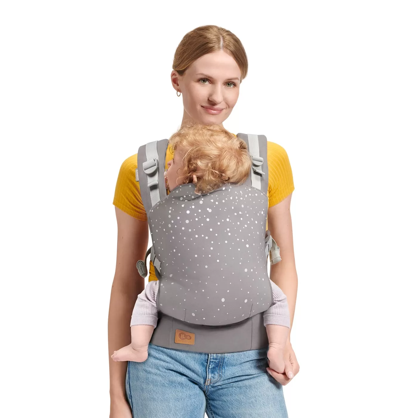 Marsupiu ergonomic kinderkraft nino, pana la 20 kg, confetti grey, varsta de la 0 luni la 5 ani [3]