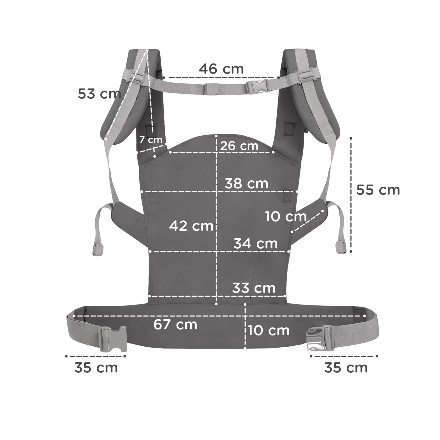 Marsupiu ergonomic kinderkraft nino, pana la 20 kg, confetti grey, varsta de la 0 luni la 5 ani [6]