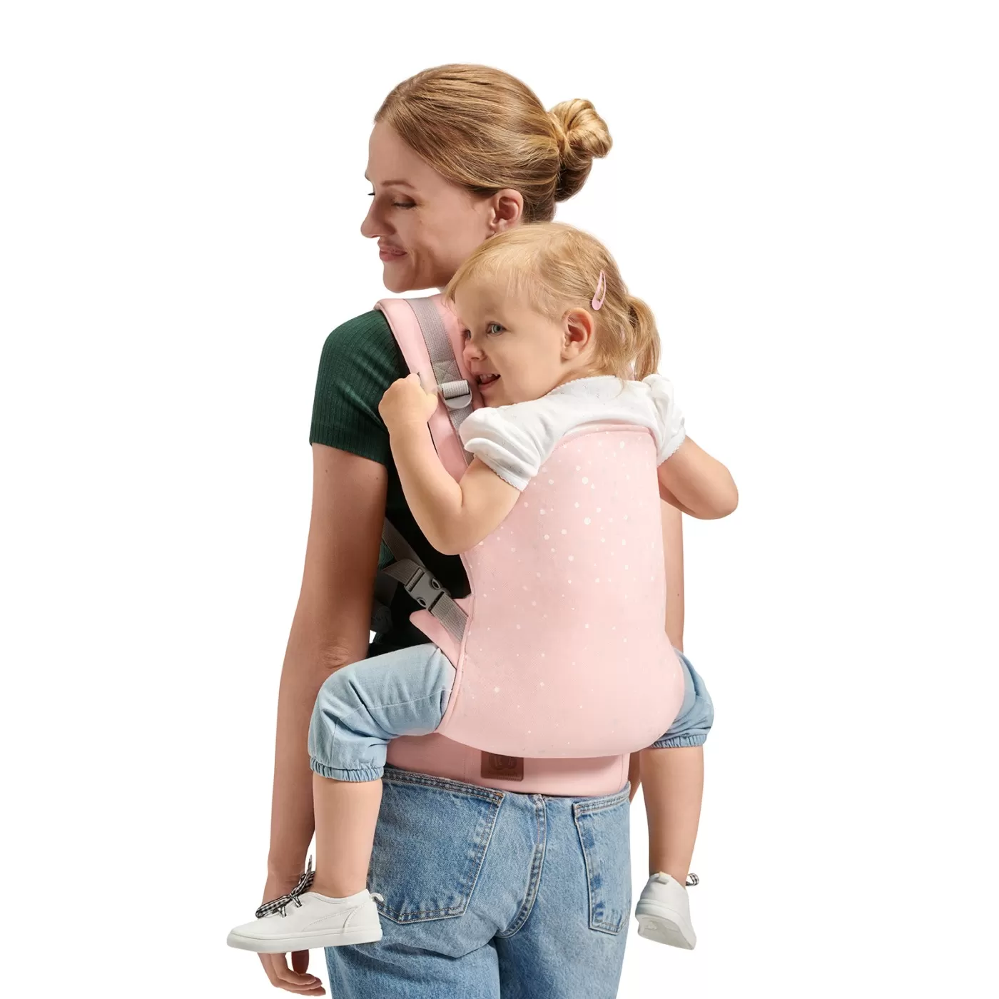 Marsupiu ergonomic kinderkraft nino, pana la 20 kg, confetti pink, varsta de la 0 luni la 5 ani [5]