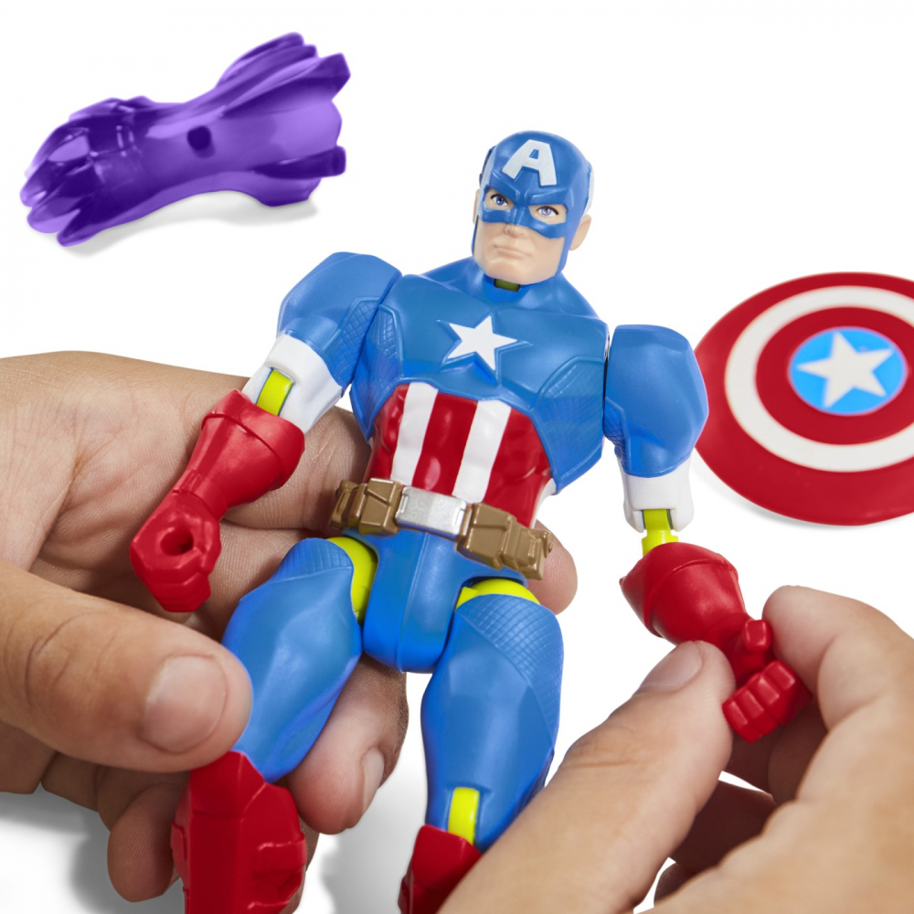 Marvel avengers mix mashers figurina capitan america 12cm, varsta de la 4 ani la 8 ani [3]