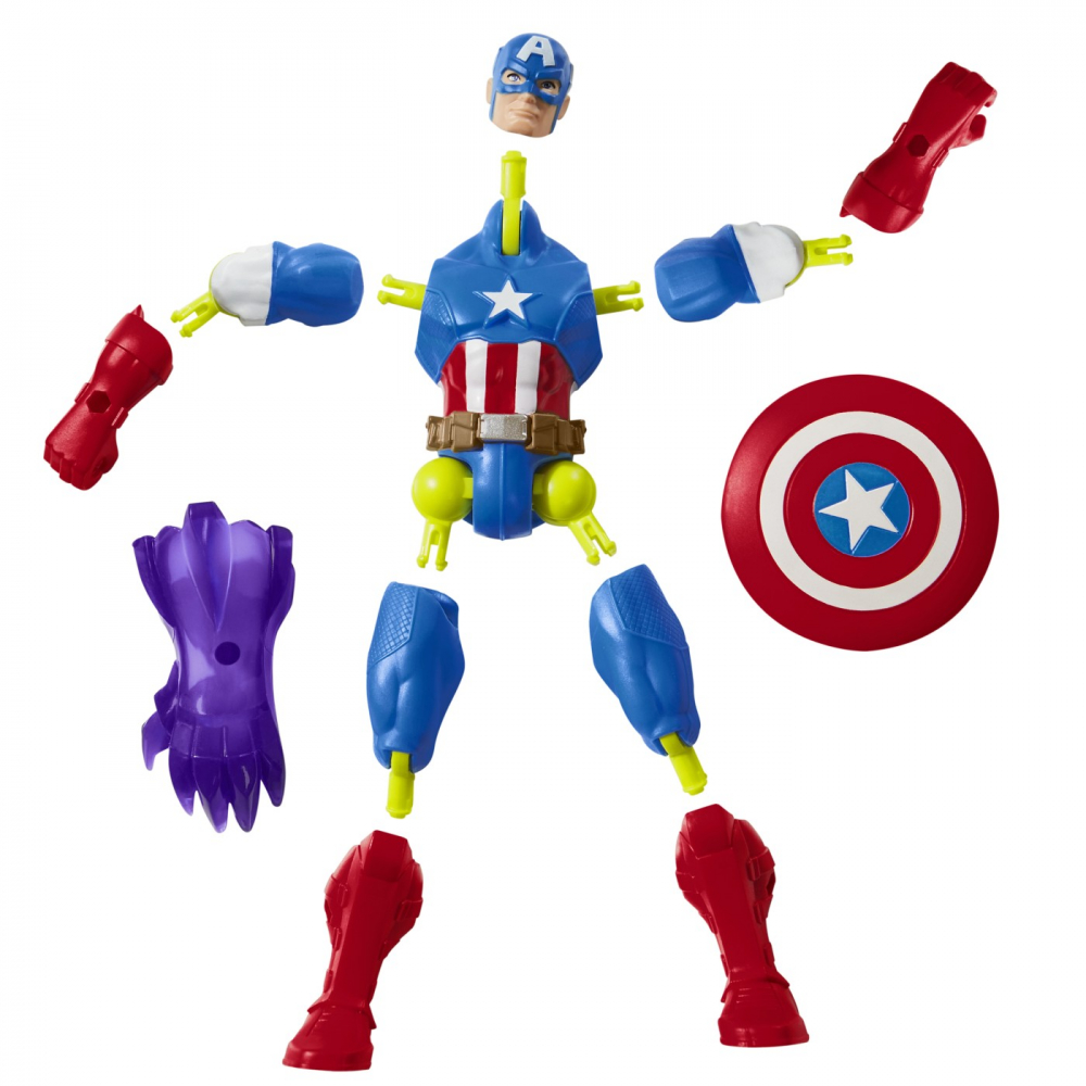 Marvel avengers mix mashers figurina capitan america 12cm, varsta de la 4 ani la 8 ani [6]