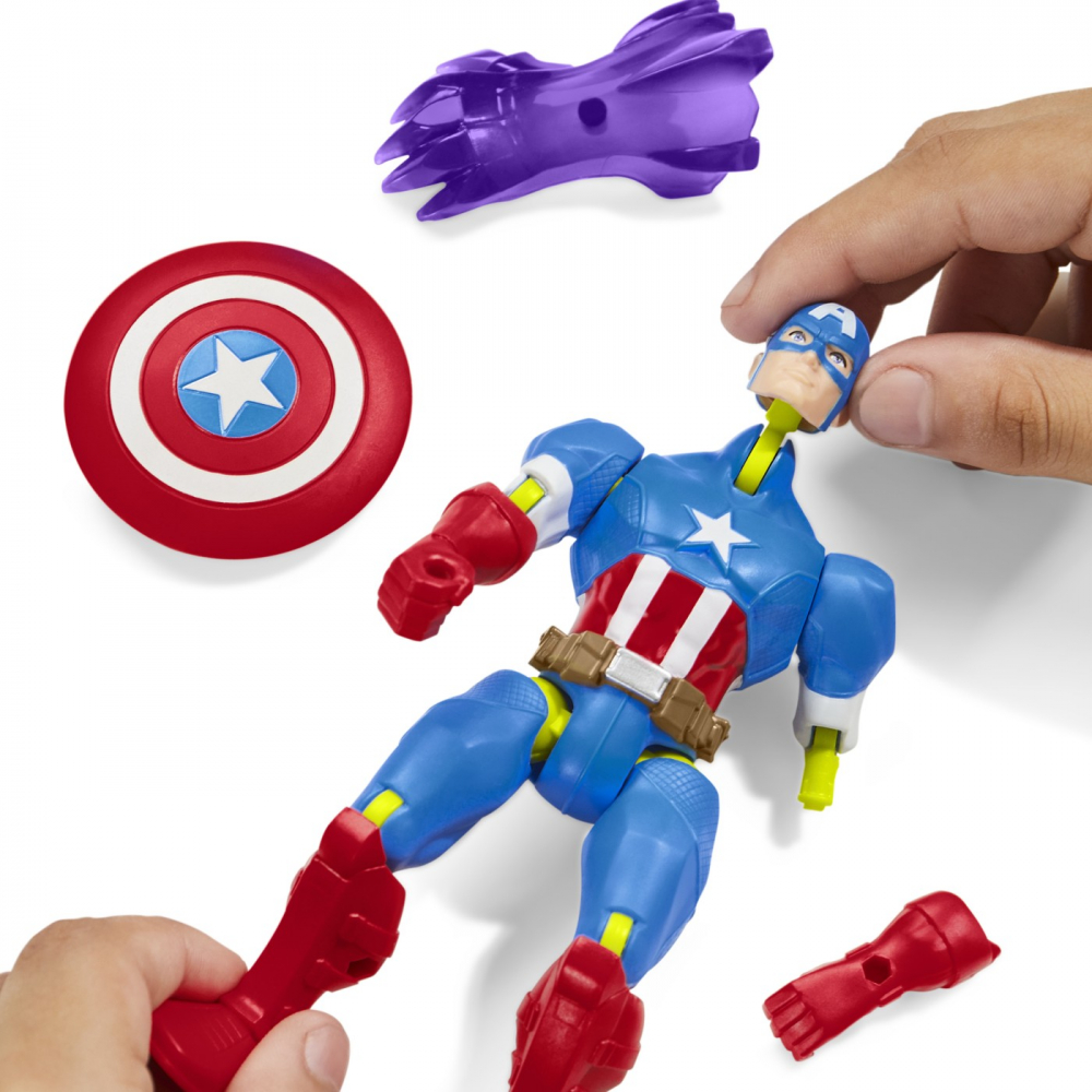 Marvel avengers mix mashers figurina capitan america 12cm, varsta de la 4 ani la 8 ani [4]