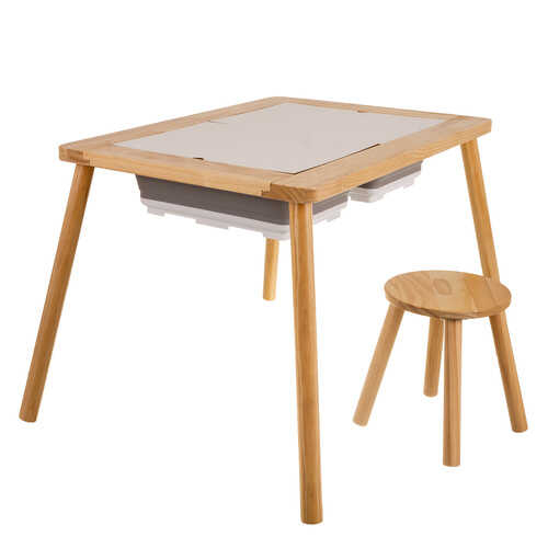 Masa Senzoriala cu Scaun, Montessori, din lemn, educativa, 51.5 x 52 x 72 cm [9]