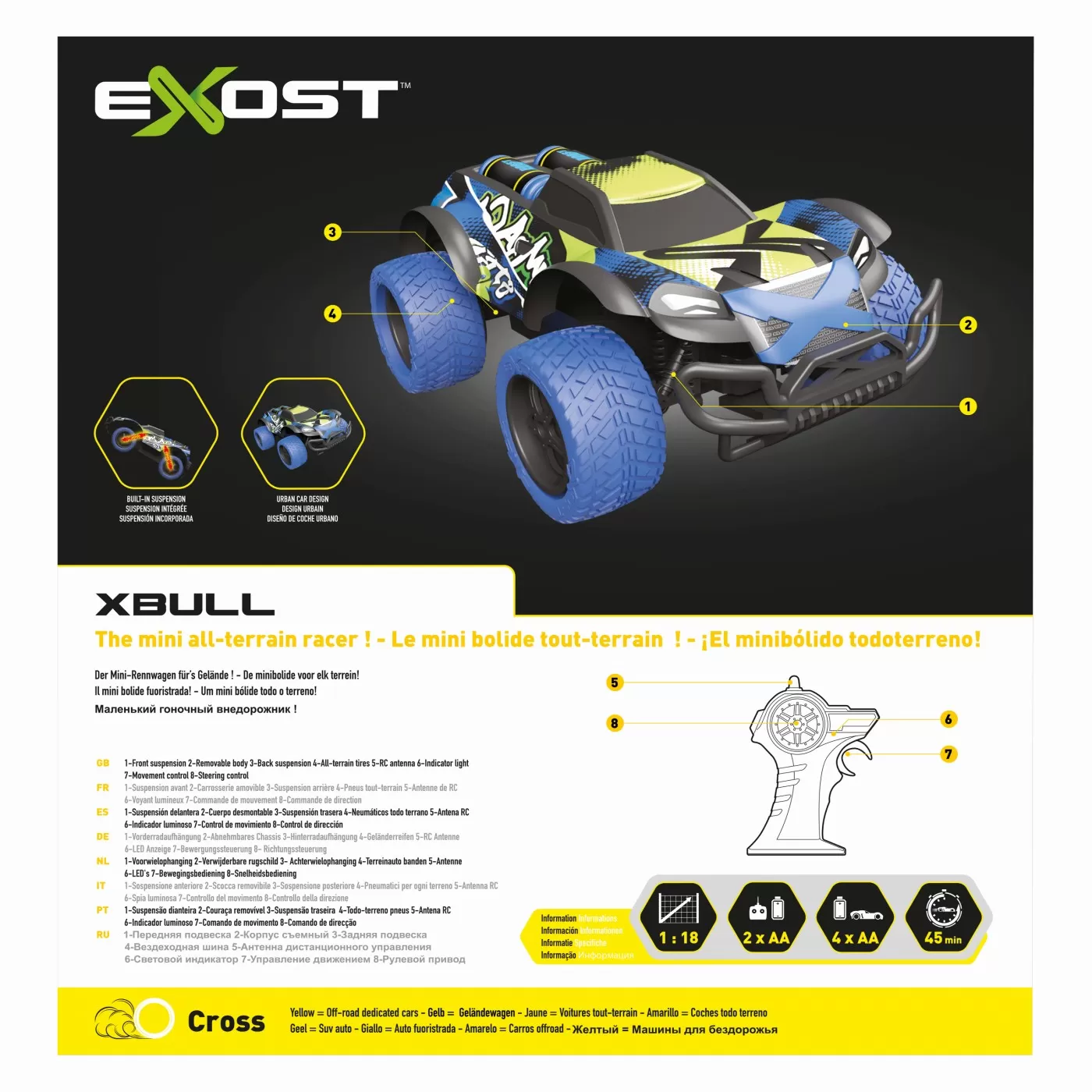 Masina cu radiocomanda, Exost, Xbull, Scara 1 la 18, varsta de la 5 ani la +15 ani [8]
