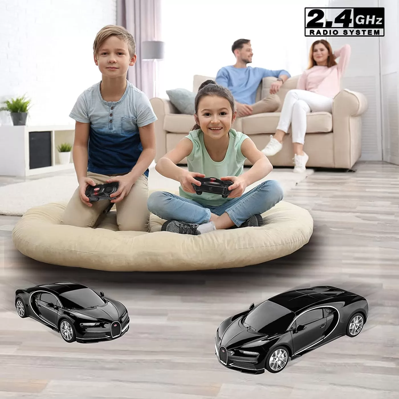Masina cu telecomanda bugatti chiron negru cu scara 1 la 24, varsta de la 3 ani la +15 ani [3]