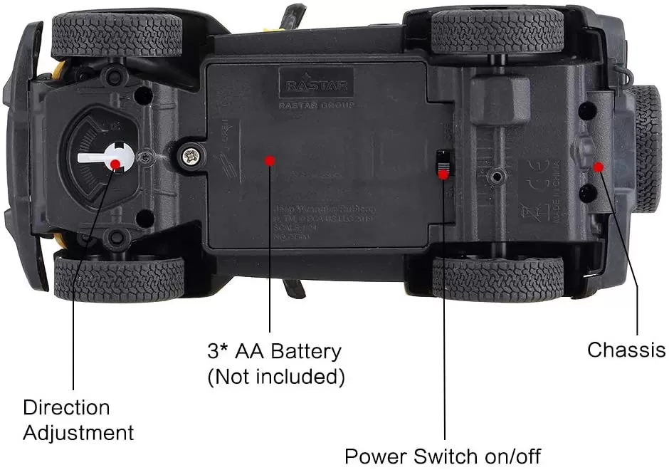 Masina cu telecomanda jeep wrangler rubicon galben cu scara 1 la 24, varsta de la 3 ani la +15 ani [5]