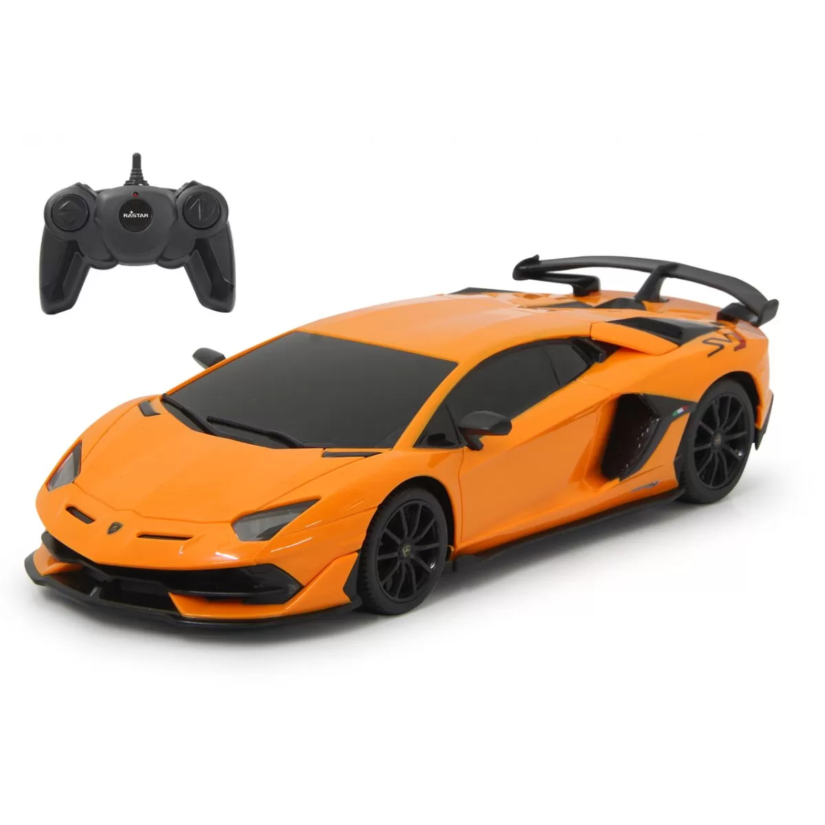 Masina cu telecomanda lamborghini aventador svj portocaliu cu scara 1 la 24, varsta de la 3 ani la +15 ani [1]