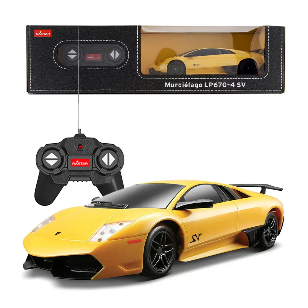 Masina cu telecomanda lamborghini murcielago lp670 galben cu scara 1 la 24, varsta de la 3 ani la +15 ani [2]