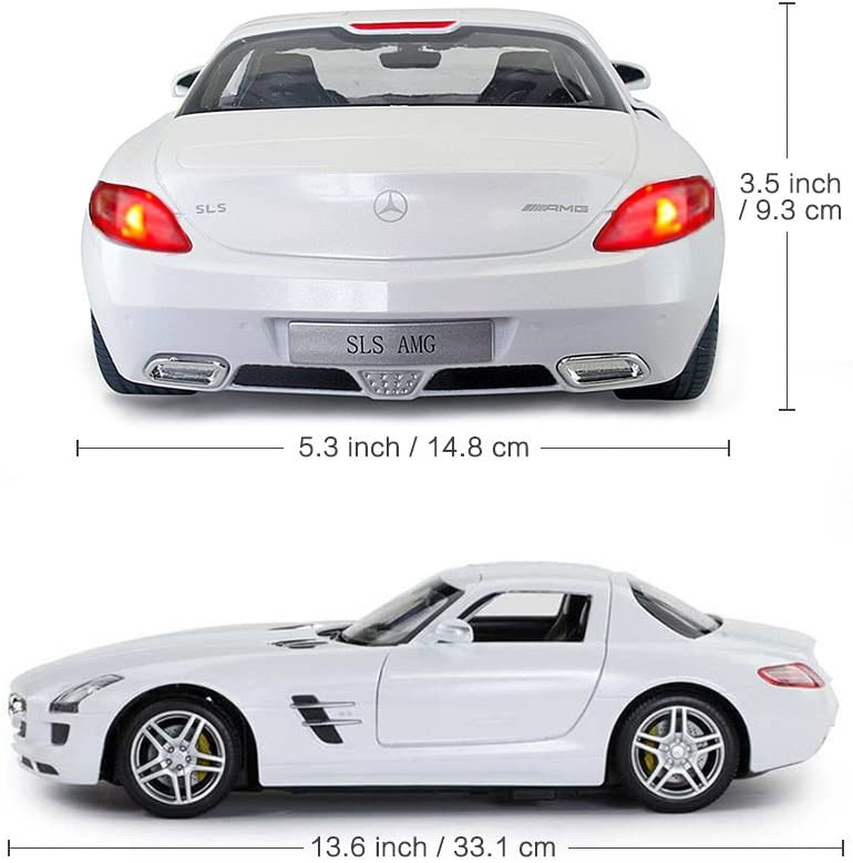 Masina cu telecomanda mercedes-benz sls alb scara 1 la 14, varsta de la 3 ani la +15 ani [7]