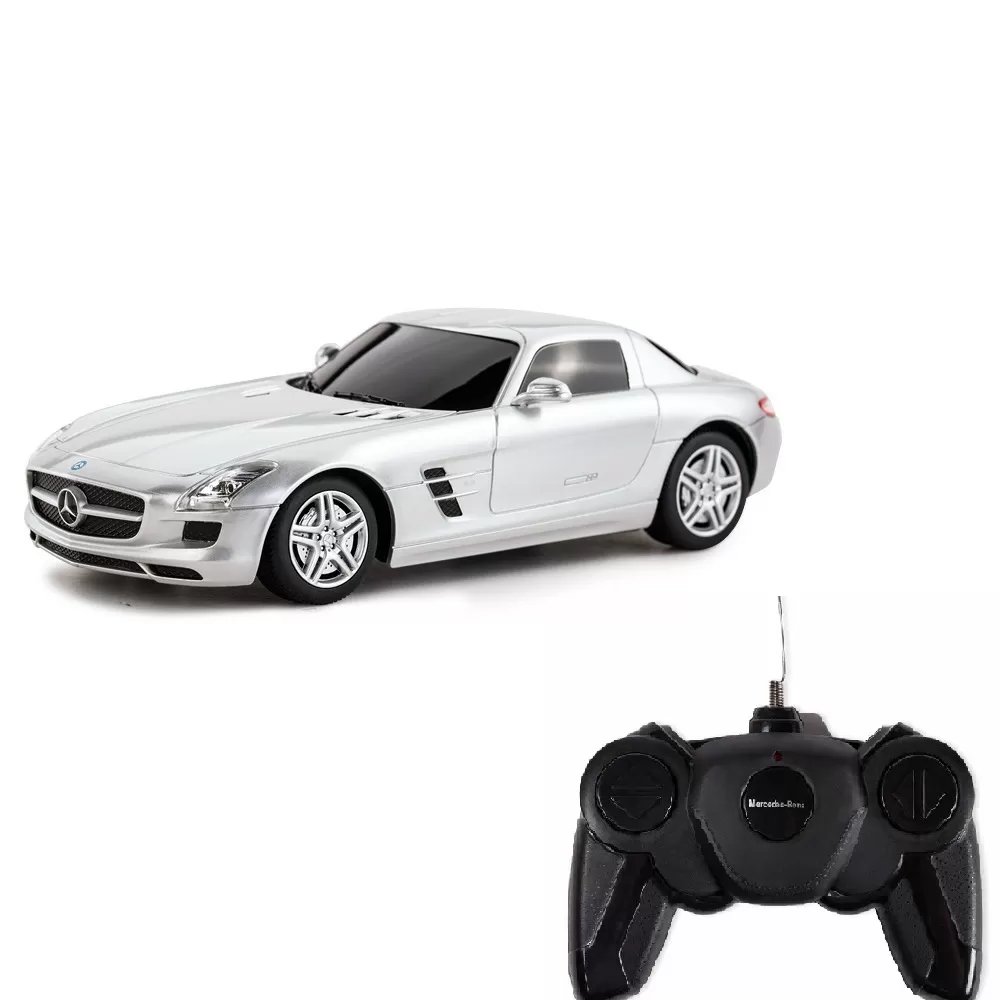 Masina cu telecomanda mercedes-benz sls amg argintie scara 1 la 24, varsta de la 3 ani la +15 ani [1]