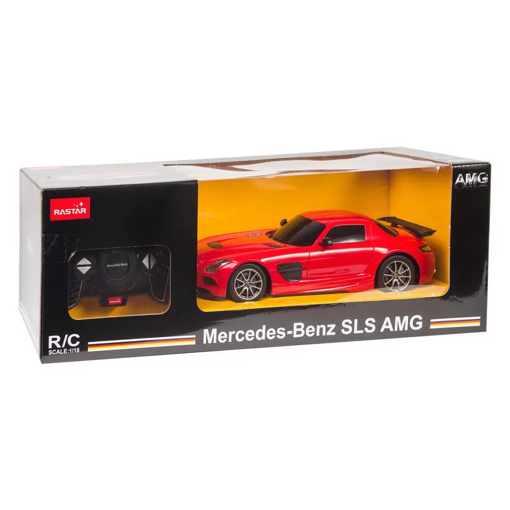 Masina cu telecomanda mercedes-benz sls amg rosu cu scara 1 la 18, varsta de la 3 ani la +15 ani [5]
