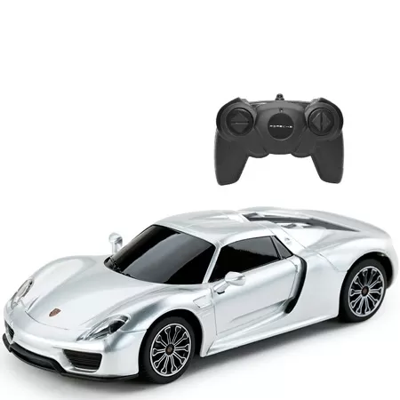 Masina cu telecomanda porsche 918 spyder argintiu cu scara 1 la 24, varsta de la 3 ani la +15 ani [1]