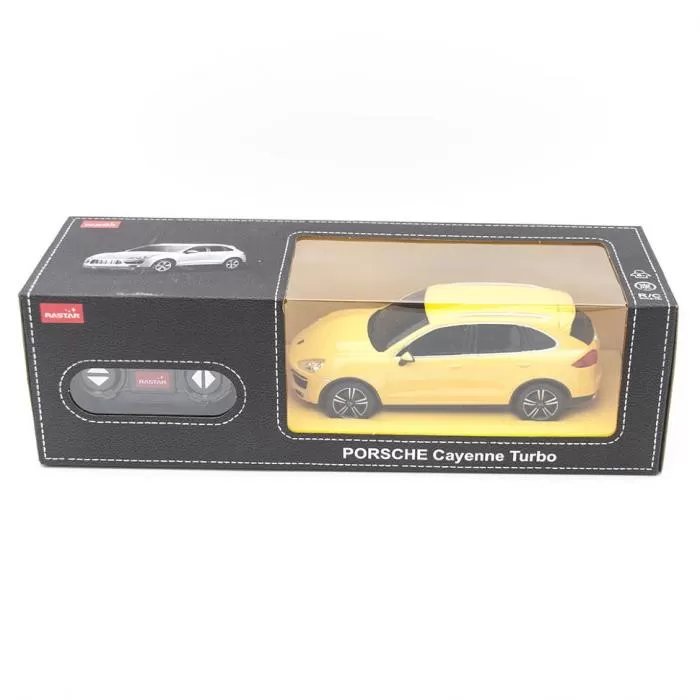 Masina cu telecomanda porsche cayenne turbo galben cu scara 1 la 24, varsta de la 3 ani la +15 ani [1]