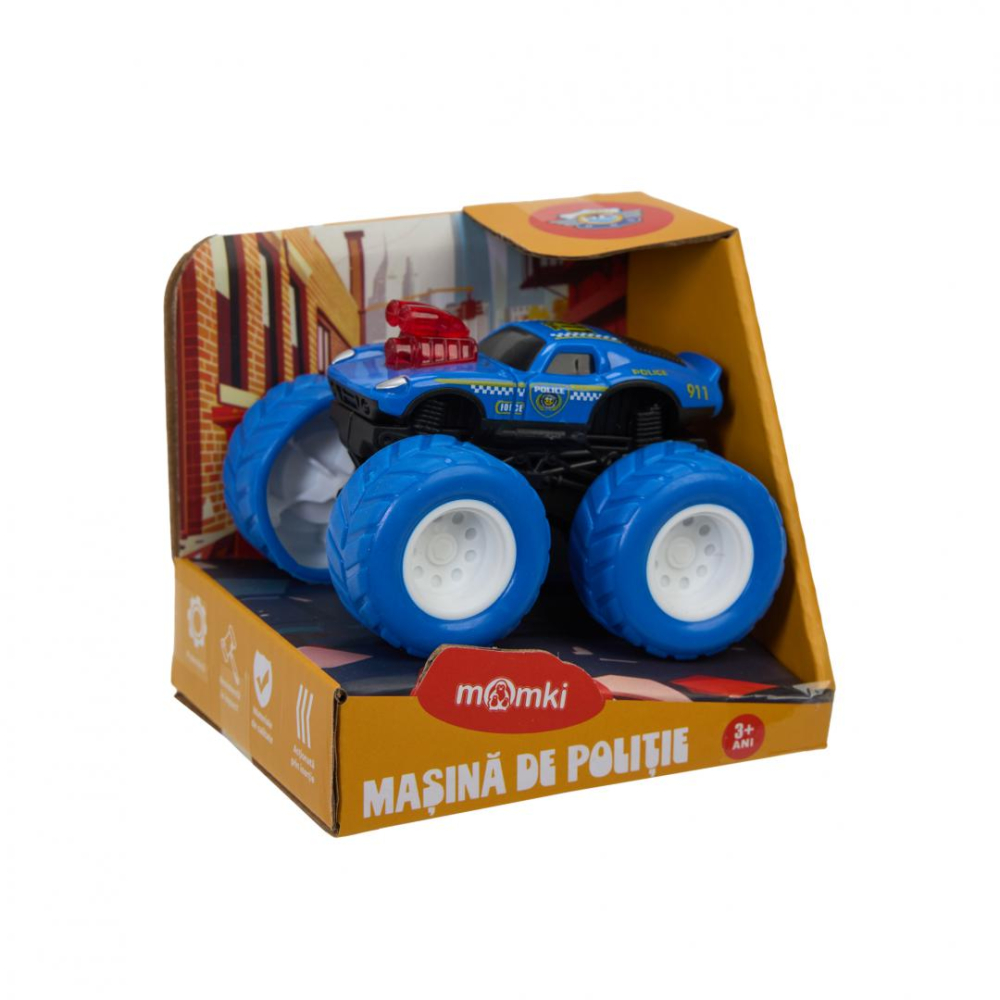 Masina de politie, 8.5cm, albastra, momki [3]