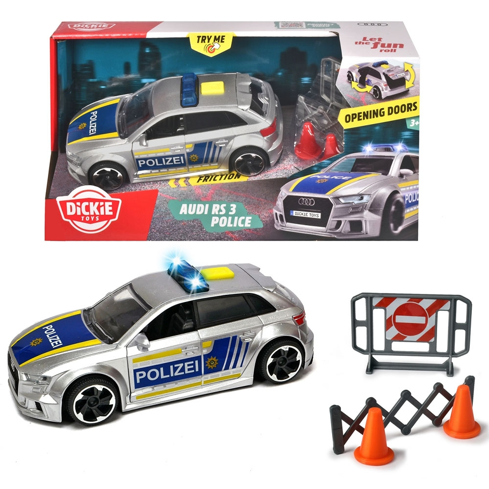 Masina de politie Dickie Toys Audi RS3 1:32 15 cm cu lumini, sunete si accesorii [8]