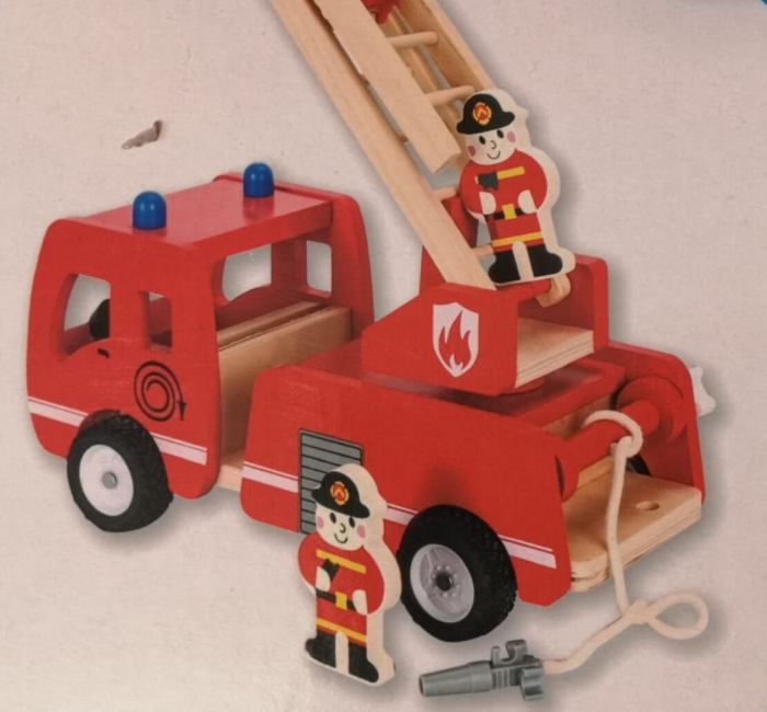 Masina pompieri de jucarie din lemn. [4]