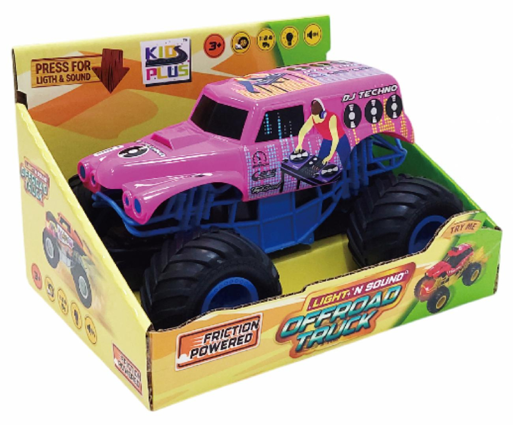 Masinuta cu lumini, sunete si frictiune, scara 1/24, 19cm, roz [2]